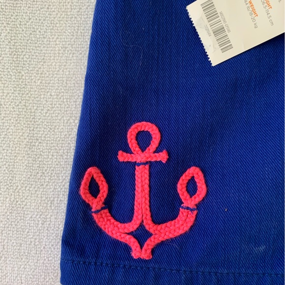 GYMBOREE NWT-GIRLS NAUTICAL SET sailboat top & anchor Skort neon pink/royal blue - Picture 5 of 13